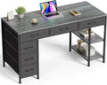 Huuger Computer Desk with 6 Drawers, 47 in Office Desk - Organized