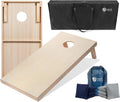 Cornhole Boards 4ftx2ft Solid Wood Set - LED Lights & Carrying Case
