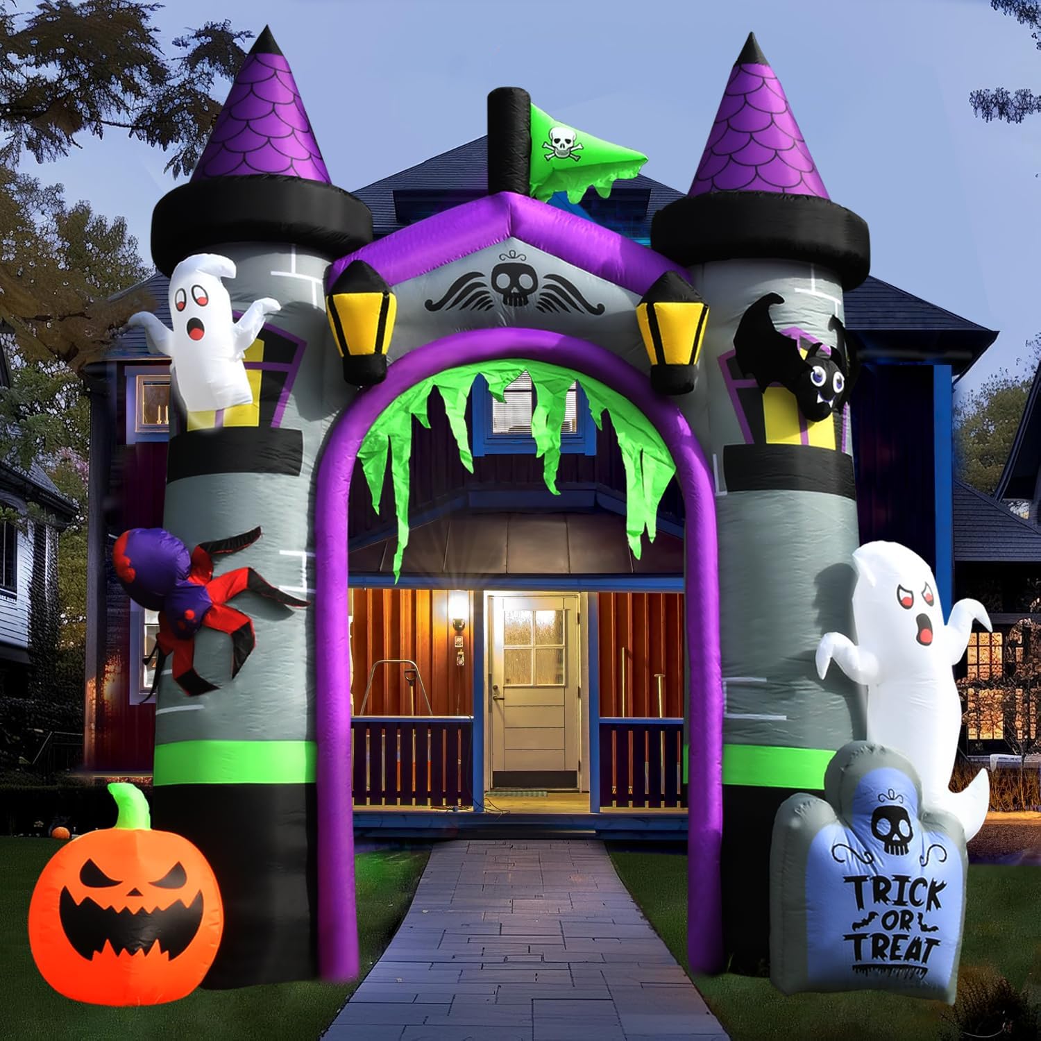 12.5 FT Halloween Inflatables Castle Archway for Spooky Decor