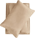 Queen Micro Fleece Bed Sheet Set Sand - 4-Piece Warm Plush