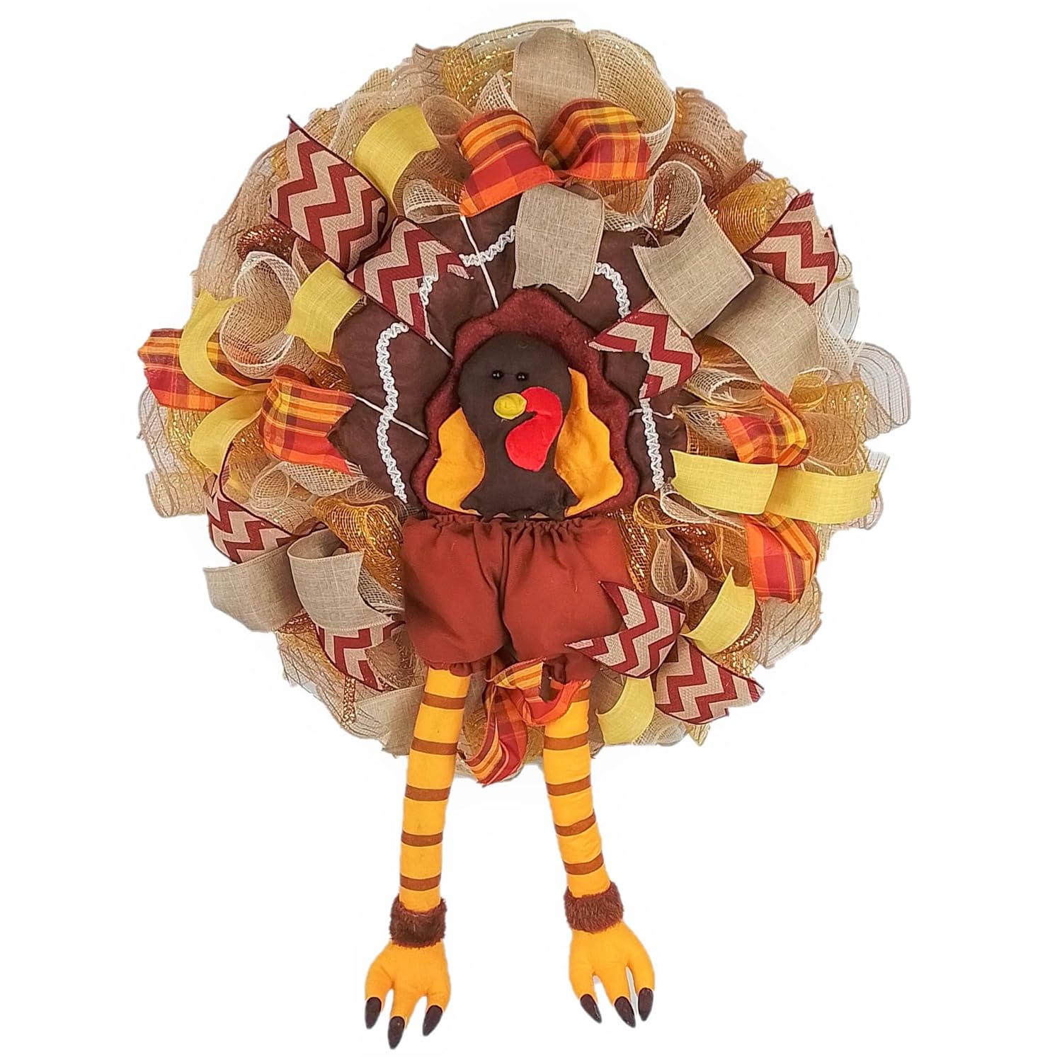 Thanksgiving Turkey Wreath for Fall Decor | 24in Front Door Decor
