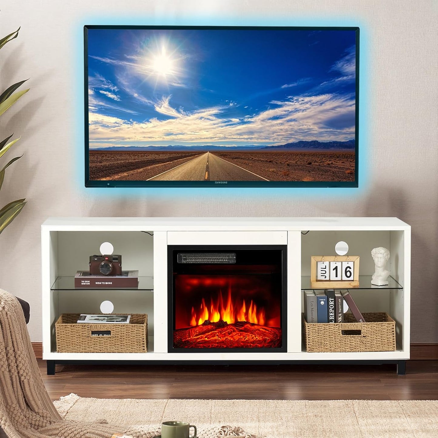 Transform Your TV Space with 3D Fireplace Stand!