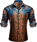 Paisley Silk Mens Dress Shirt - Formal Long Sleeve Regular Fit