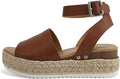 Women Soda Topic Ankle Strap Espadrilles Flatform Wedge - Casual