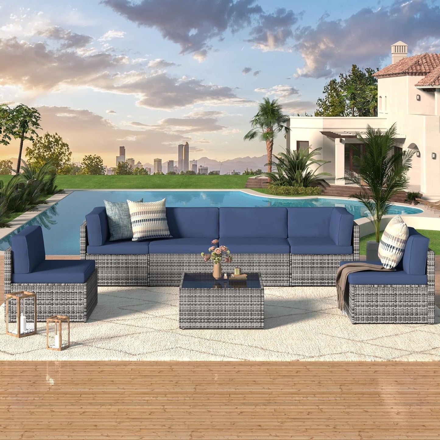 U-MAX 7 Piece Outdoor Patio Furniture Set for Comfort and Style