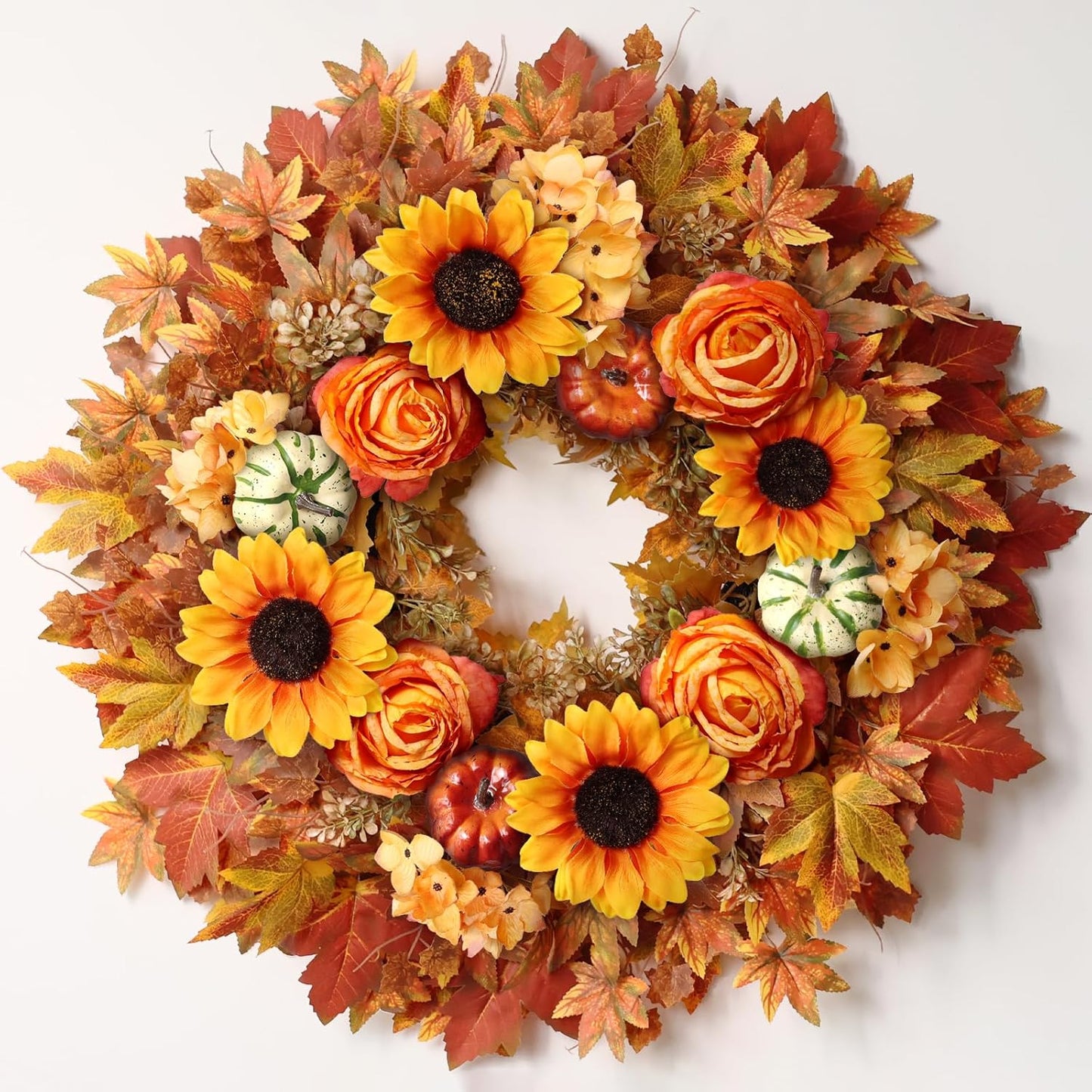 28 Inch Large Fall Wreath for Front Door and Home Decor