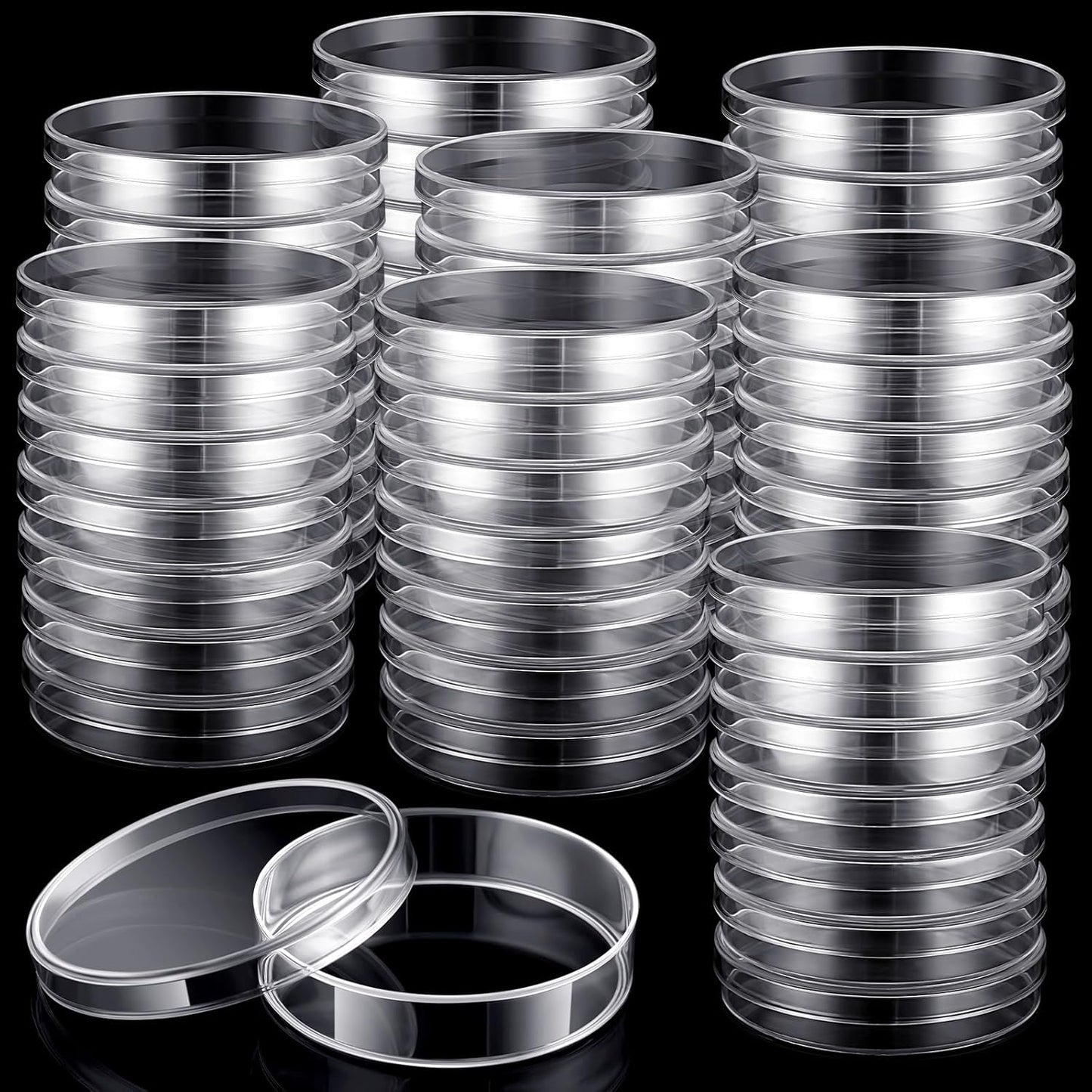 Kigley 500 Pcs Plastic Petri Dishes for Science Experiments