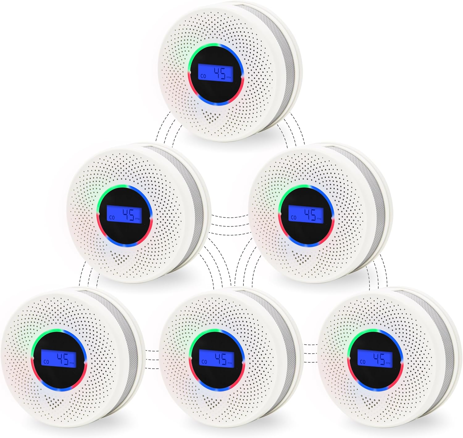 6Pack Upgraded Interlinked Smoke and Carbon Monoxide Detector