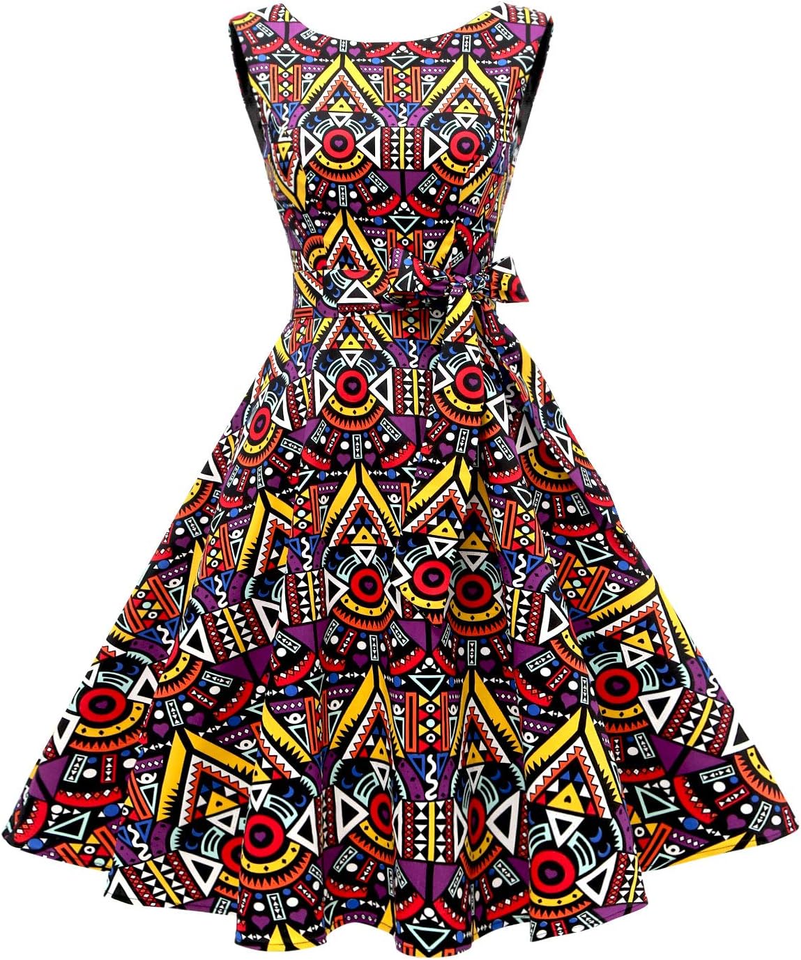 Hanpceirs Women's Boatneck Sleeveless Vintage Cocktail Dress