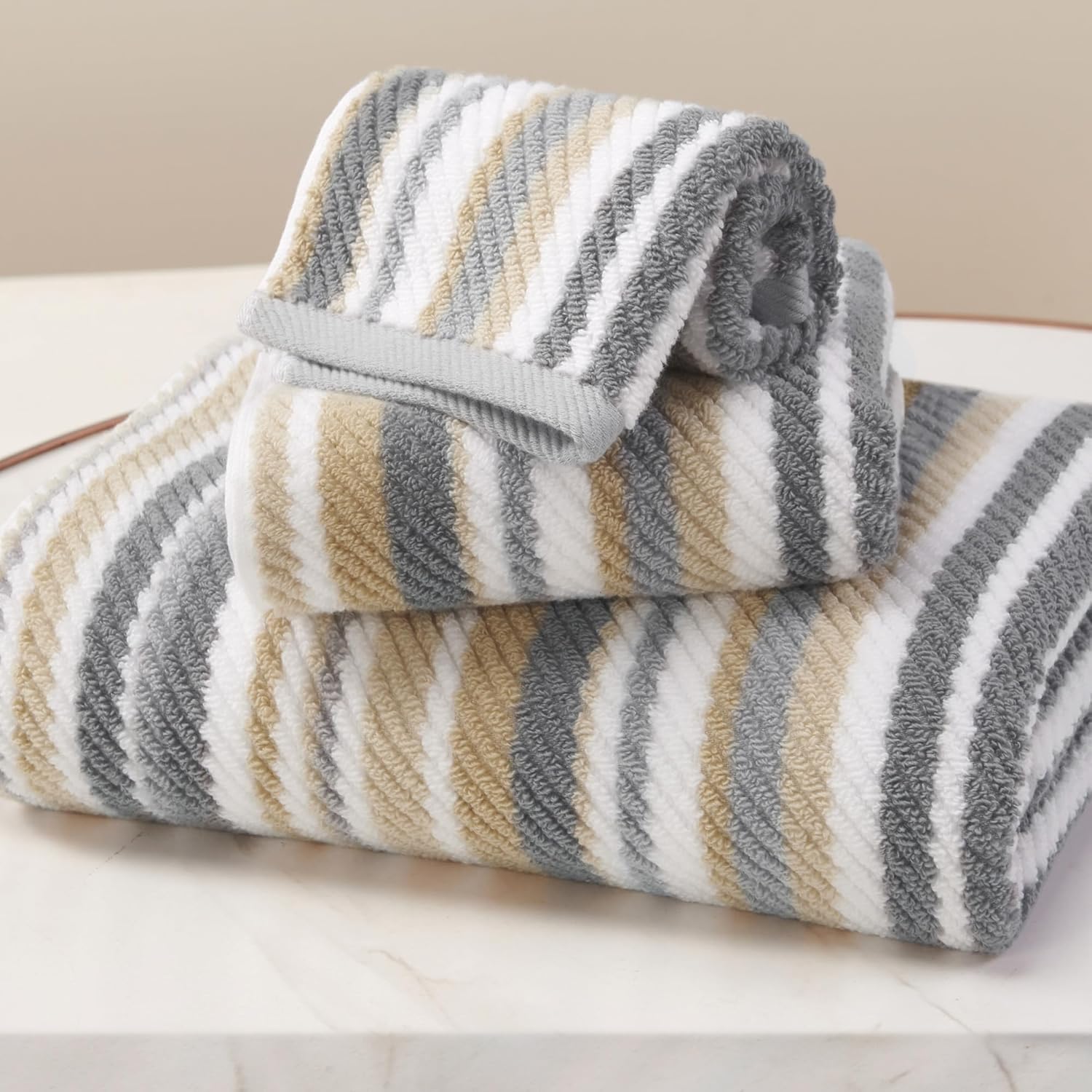Cotton Towels Set of 3 - Quick Dry & Ultra-Soft Bath Towels