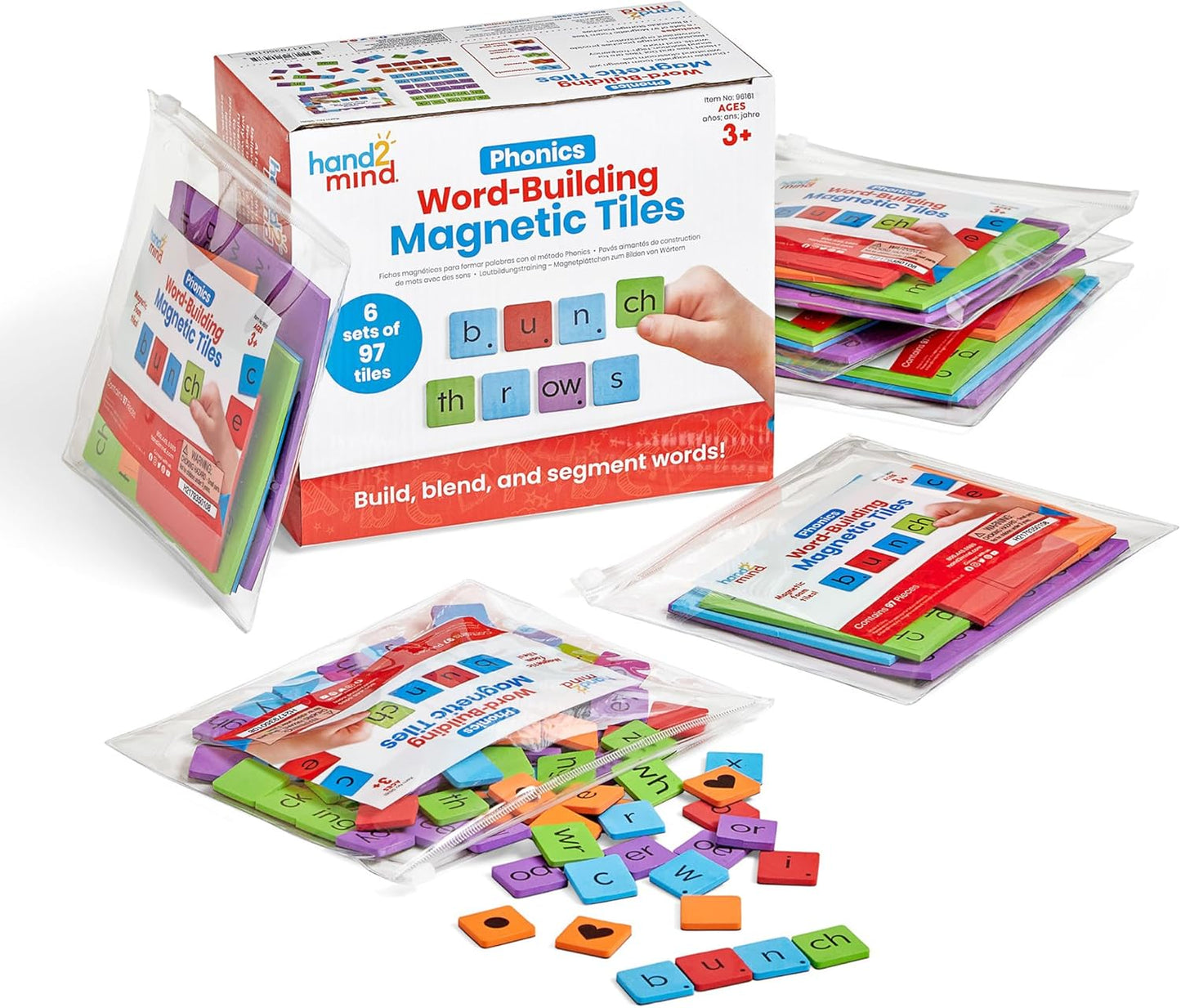 Phonics Word-Building Magnetic Letter Tiles for Early Readers