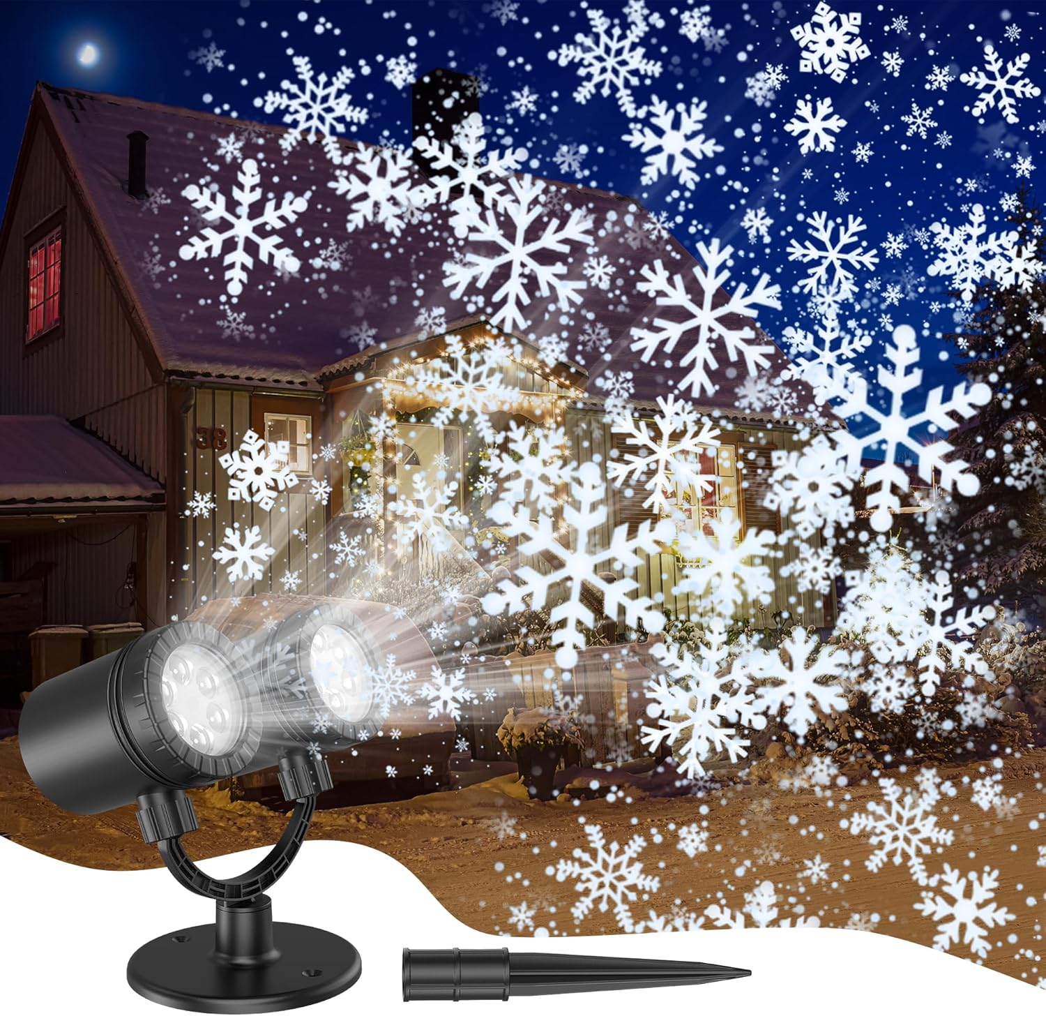SZWTC Christmas Snowflake Projector - Festive Outdoor Lighting