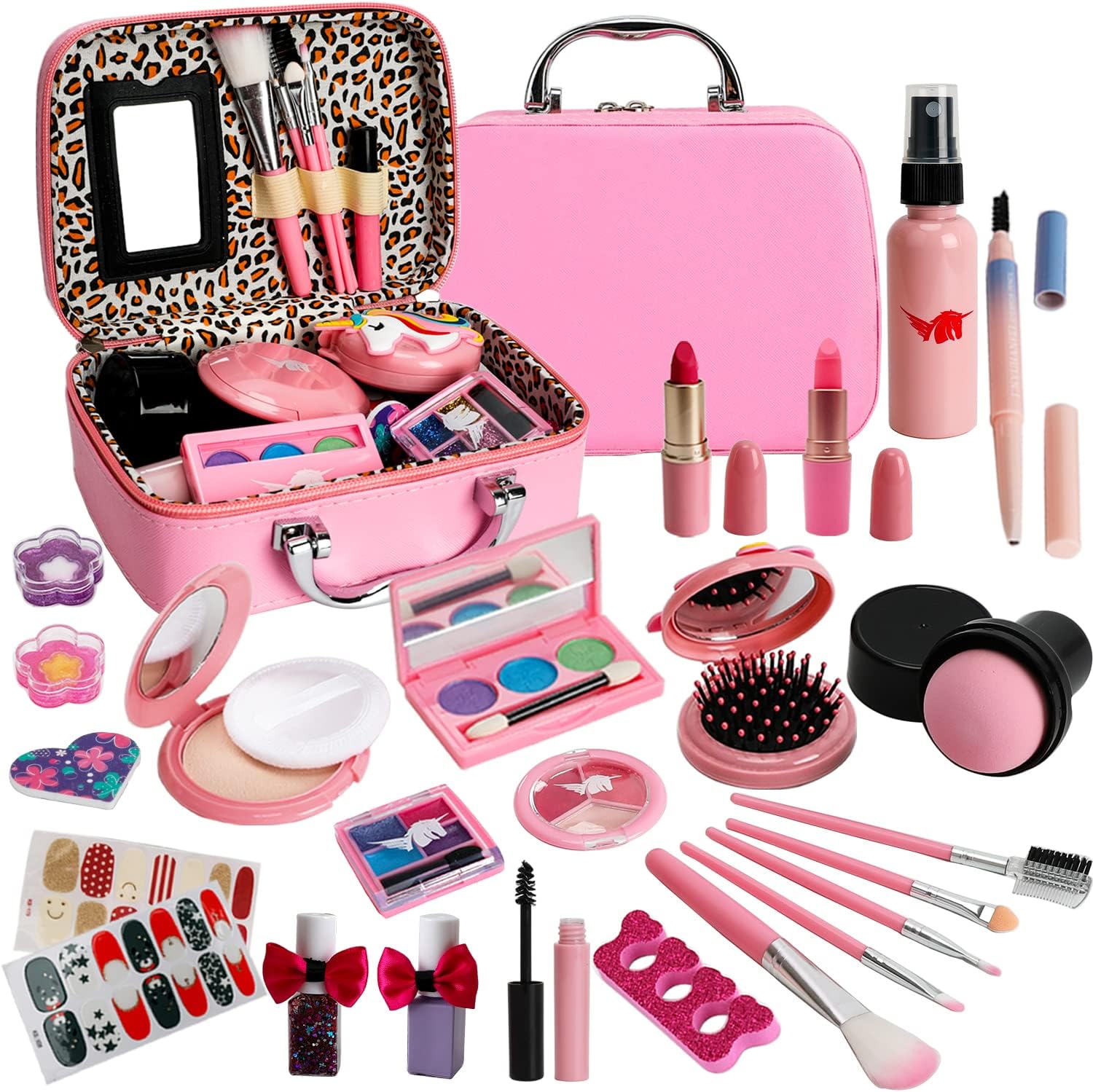 Princess Makeup Kit for Girls - Washable & Real Set, Ideal Gift for Ages 4-10