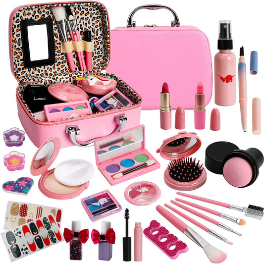 Princess Makeup Kit for Girls - Washable & Real Set, Ideal Gift for Ages 4-10