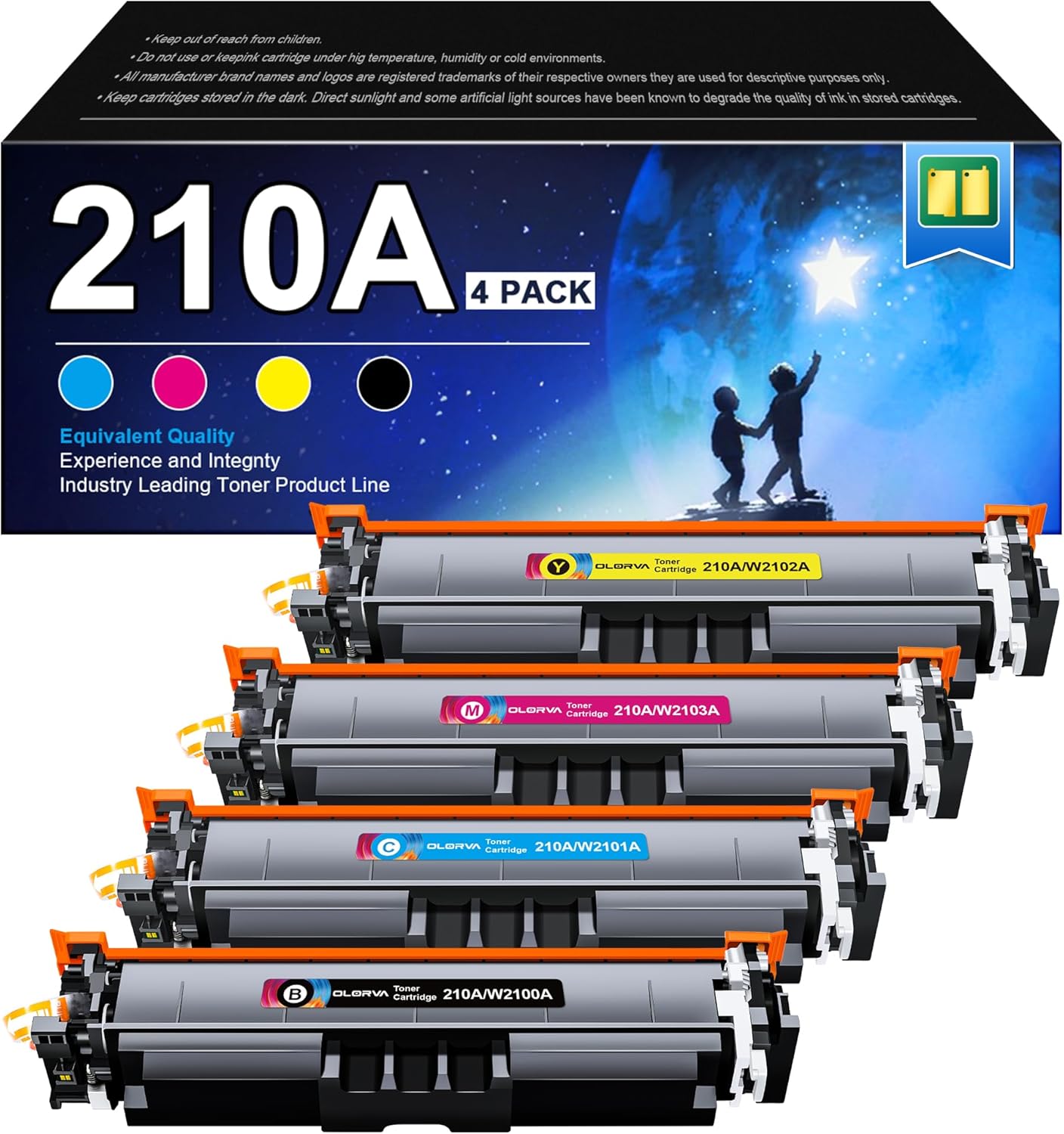210A 210X Toner Cartridges 4 Pack for HP Color Laser Printers