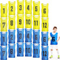 Youth Pinnies Soccer Training Vests 24 Pack - Reversible Numbered Set