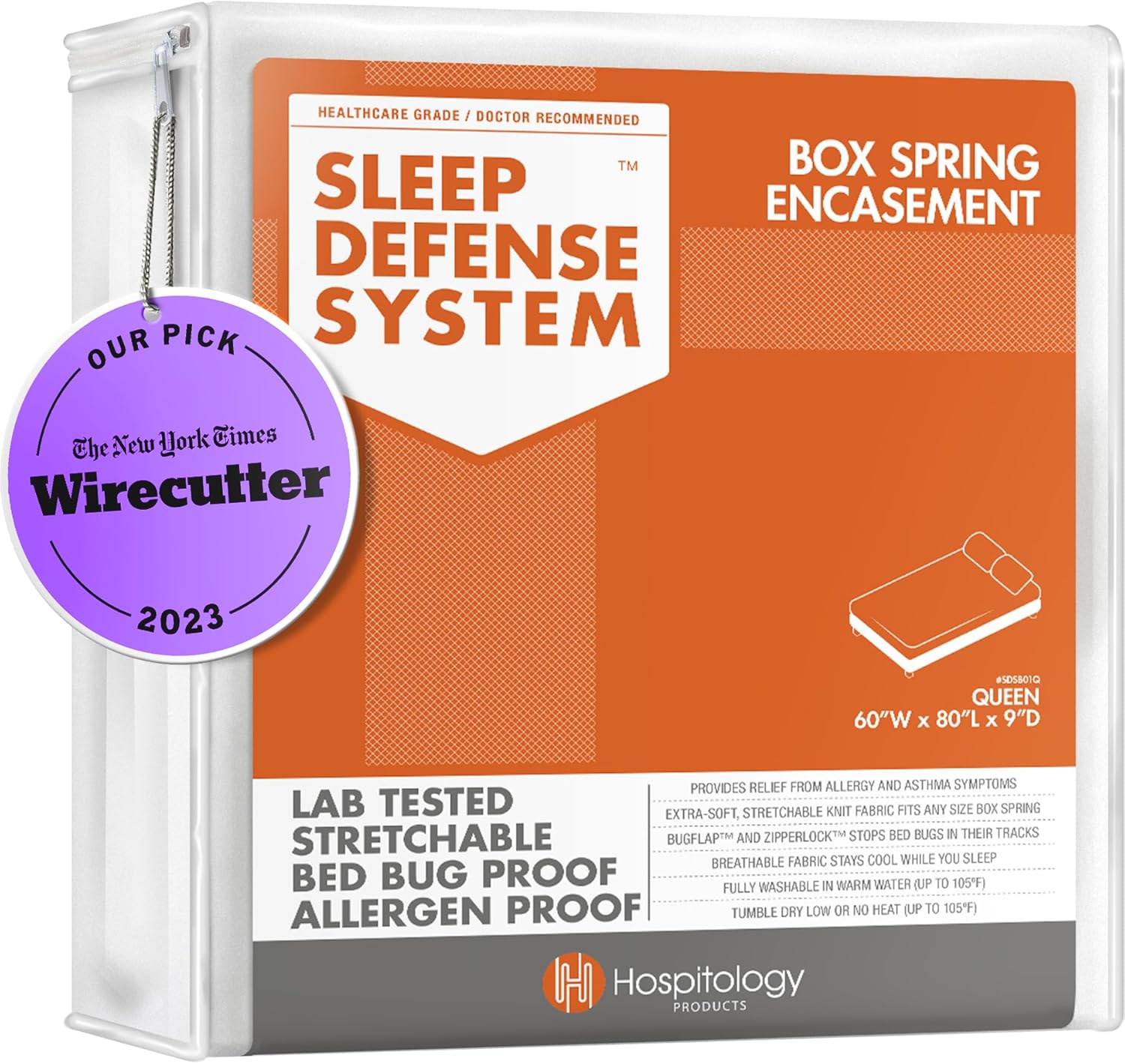 Box Spring Encasement for Bed Bug and Dust Mite Protection