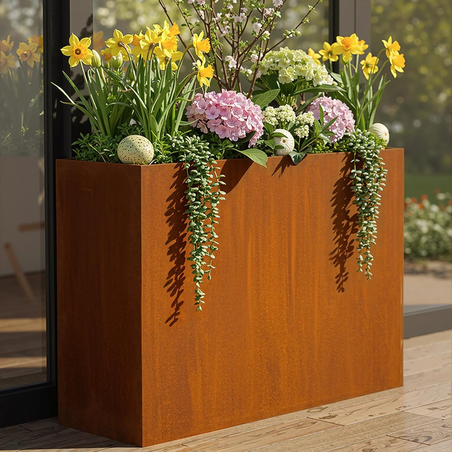 WIZWERK Modern Metal Planter Box for Stylish Gardening