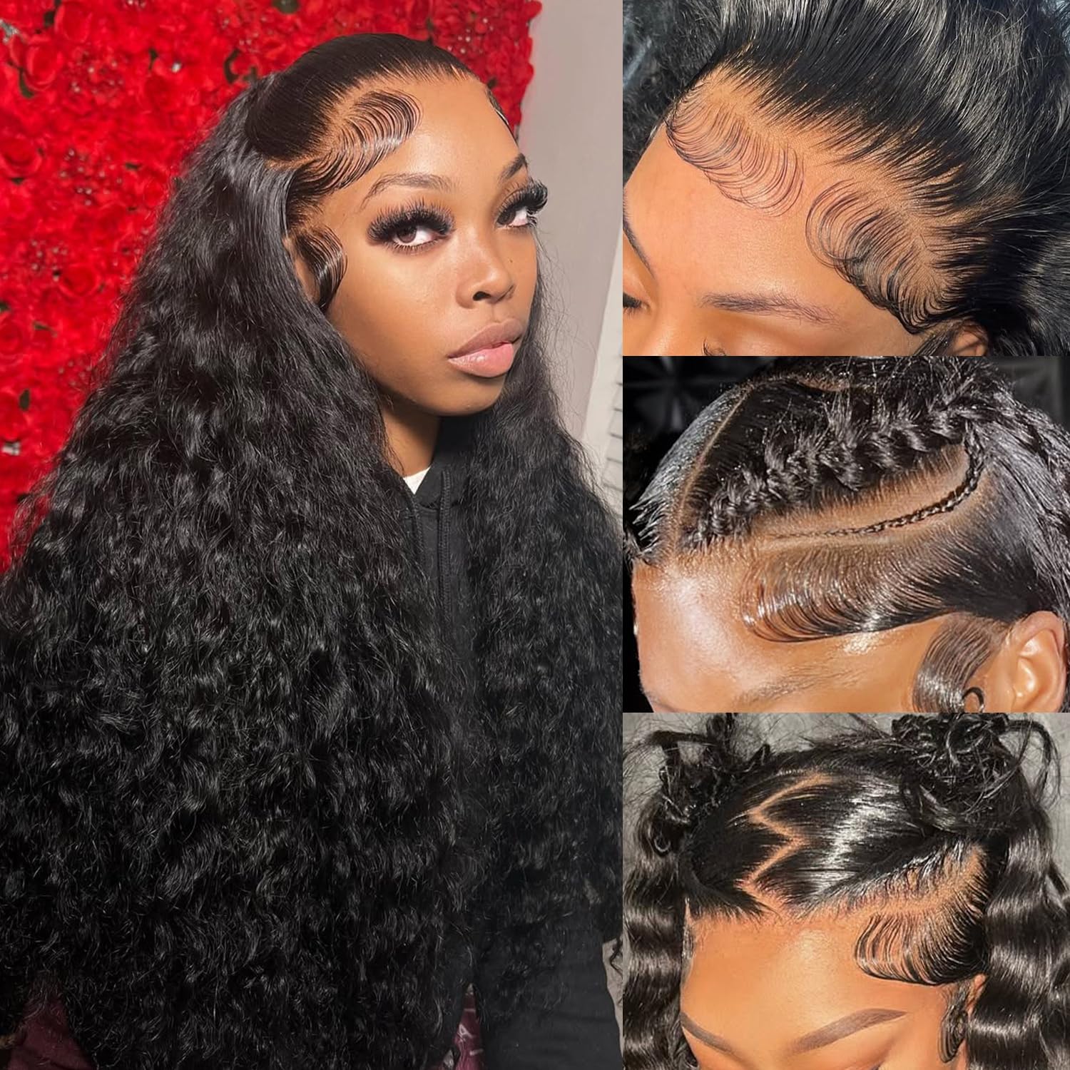 30 Inch Deep Wave Wig 250 Density HD Lace Front for Women