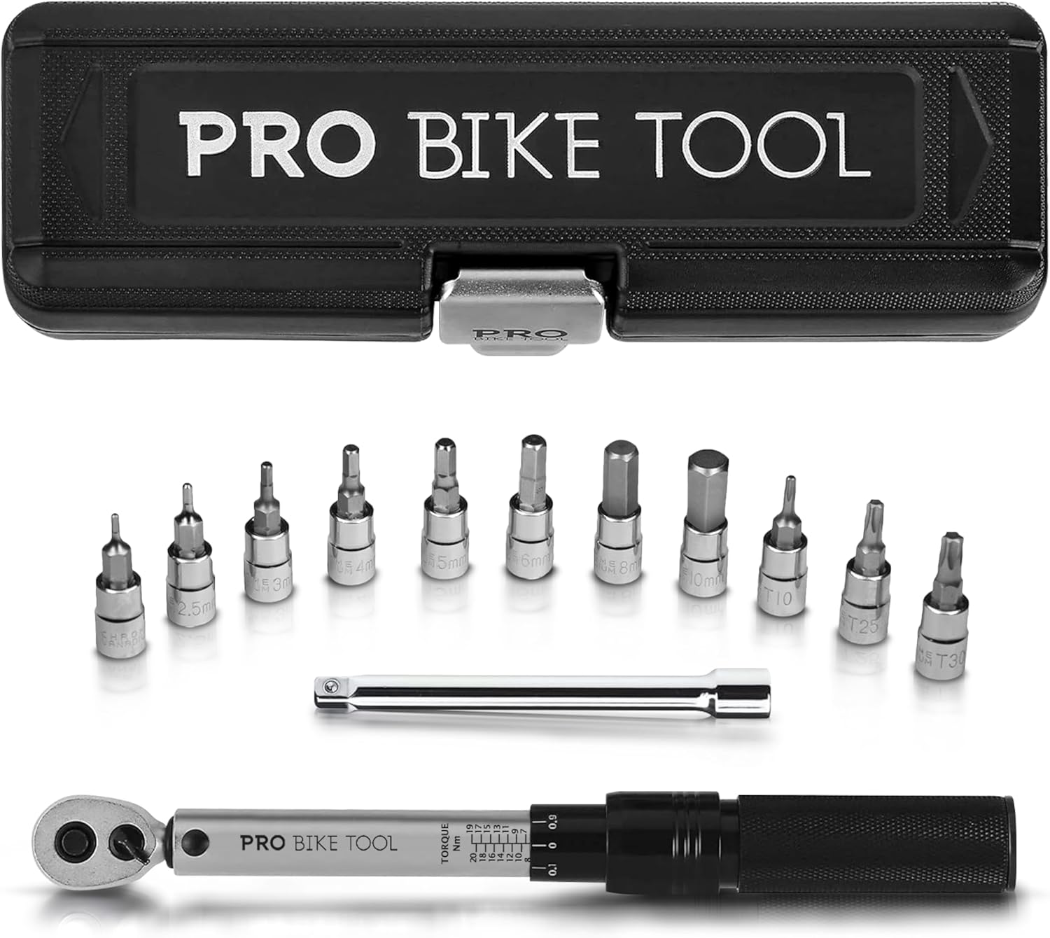 PRO BIKE TOOL 1/4 Inch Drive Click Bicycle Torque Wrench Set