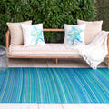 Outdoor Rug - Fab Habitat Waterproof Striped Patio Rug 8 x 8 ft