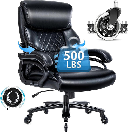 500 LB Heavy Duty Office Chair with Adjustable Lumbar Support