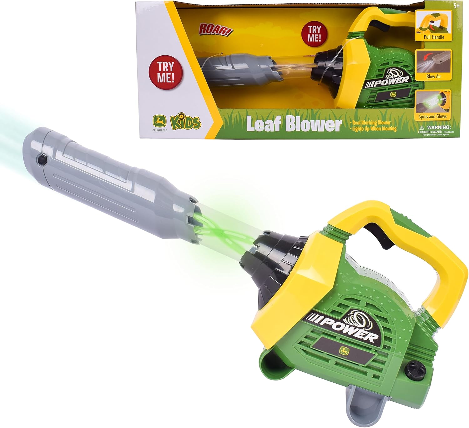 John Deere Leaf Blower Toy for Kids with Lights and Sounds
