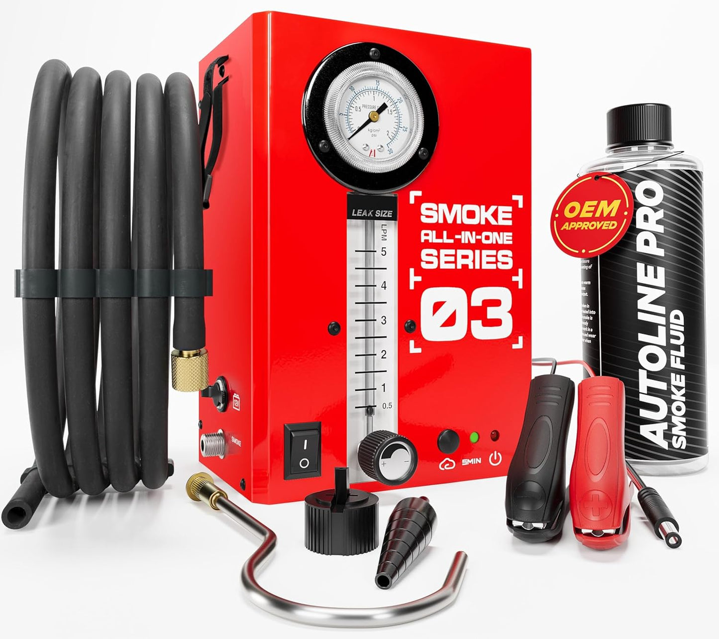 Automotive Leak Tester with Built-in Air Motor and Pressure Gauge