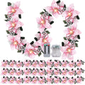 Prelit Poinsettia Christmas Garland with String Lights - 6.5 ft