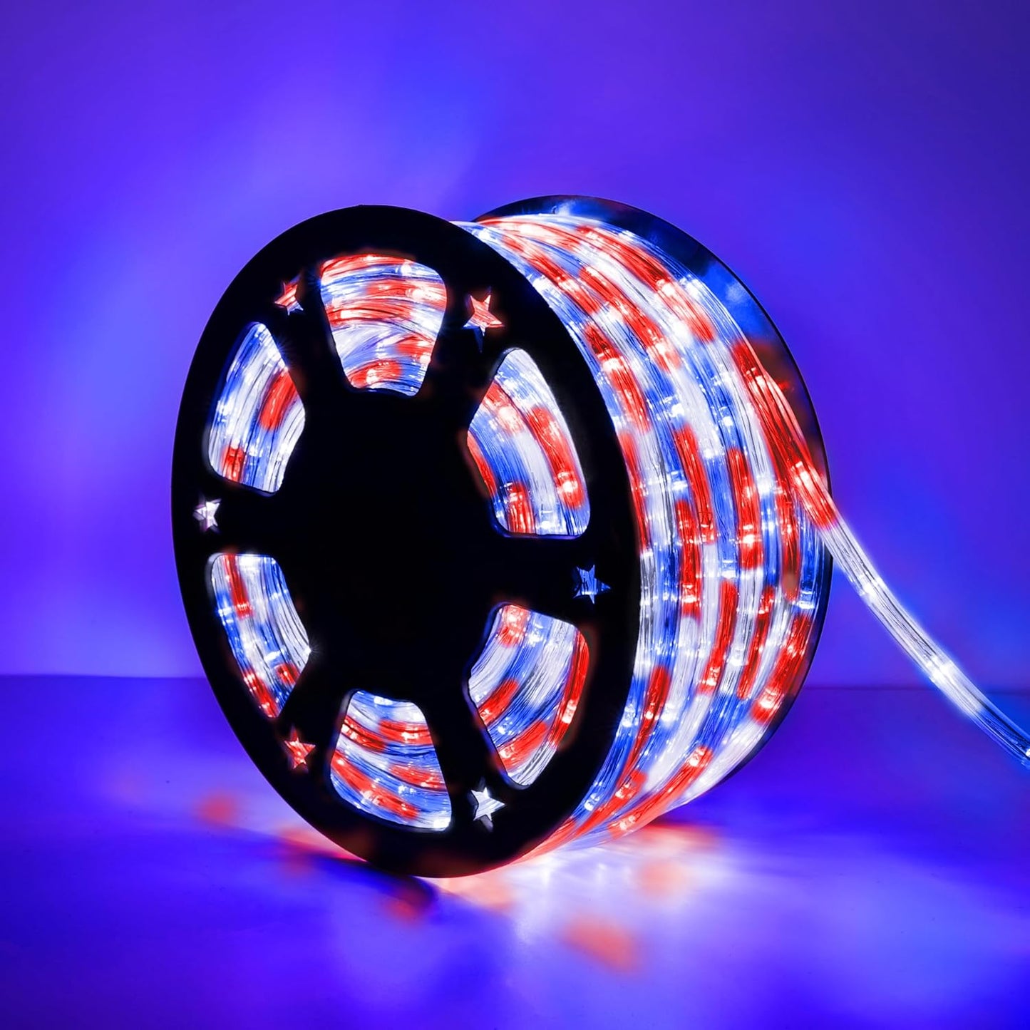 100ft LED Rope Lights Outdoor for Patriotic Decor and More
