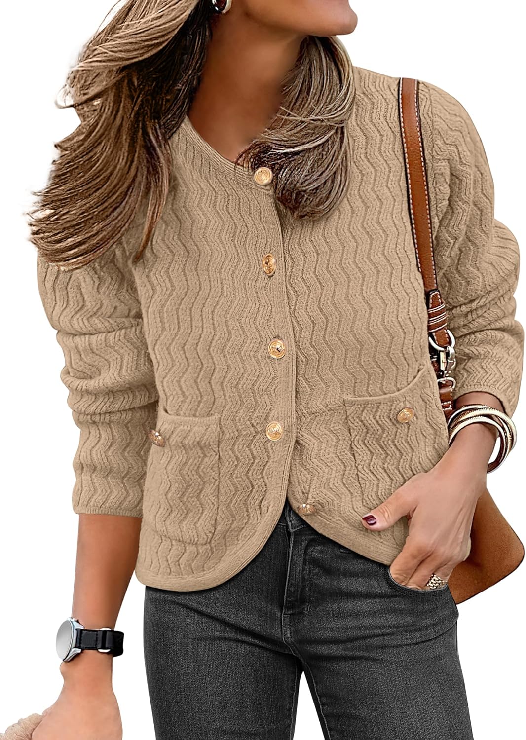 Caracilia Women's 2025 Fall Cardigan Sweaters for Casual Chic