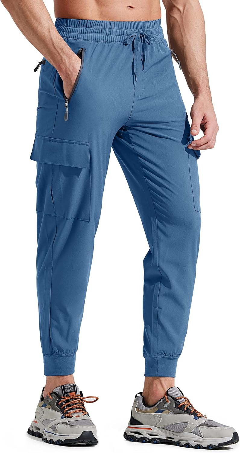 Libin Men's Lightweight Joggers Quick Dry Cargo Hiking Pants