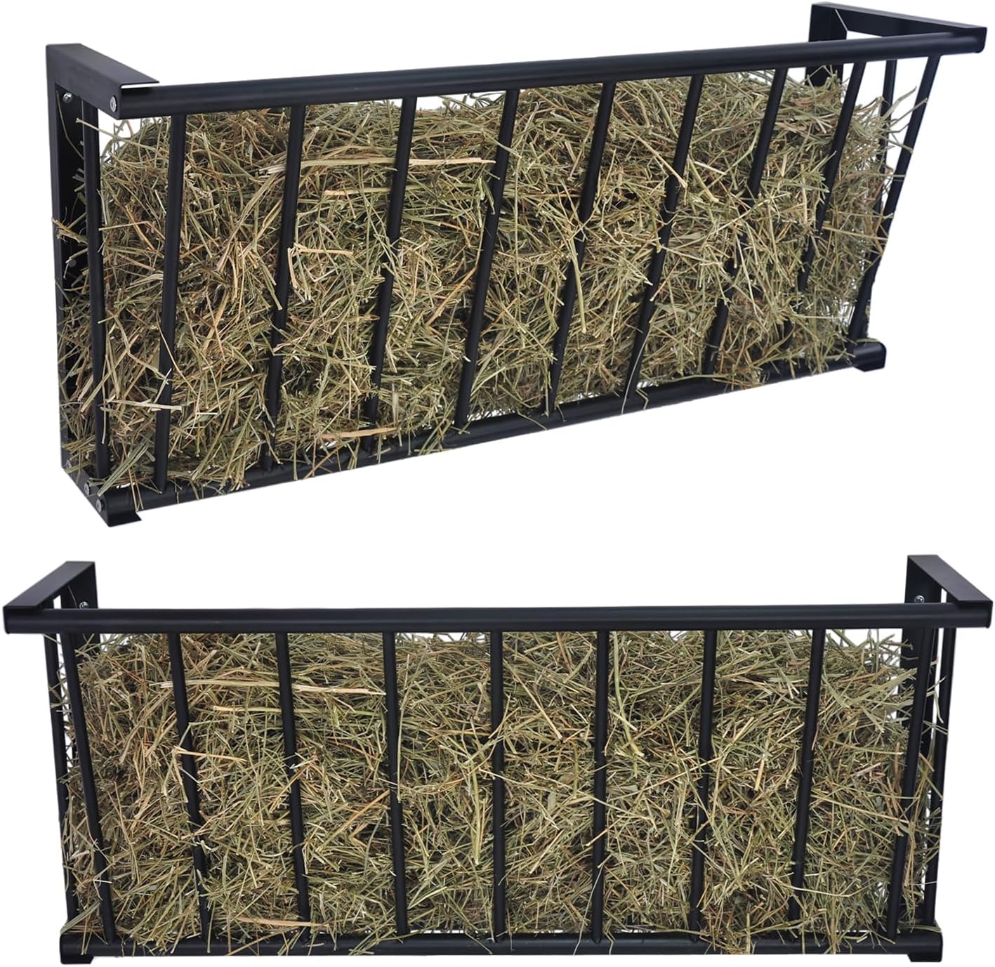 2Pcs Wall Mount Hay Rack for Livestock with 25 Gallon Capacity