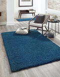 Uber Cozy Solid Shag 3 ft x 5 ft Sapphire Blue Rug - Soft, Durable