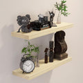 BGMG Wood Floating Shelves 24 in - Wide Rustic Wall Shelves Set of 2
