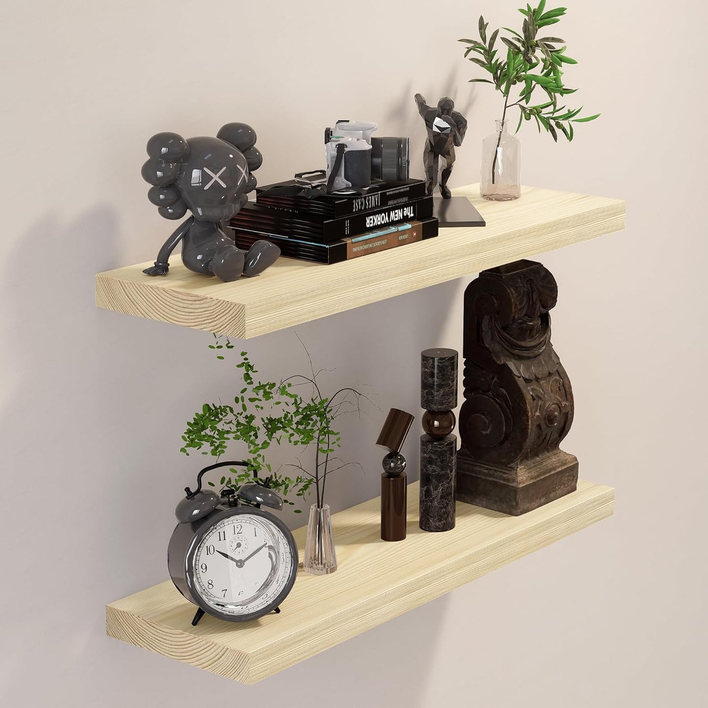 BGMG Wood Floating Shelves 24 inch for Rustic Home Decor