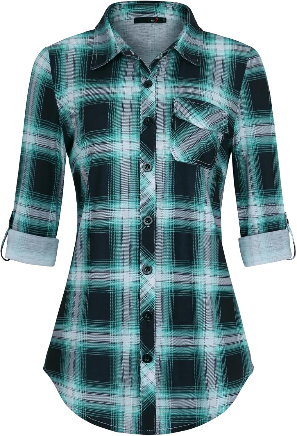 DJT Womens Soft Knitted Shirts for Casual and Work Wear