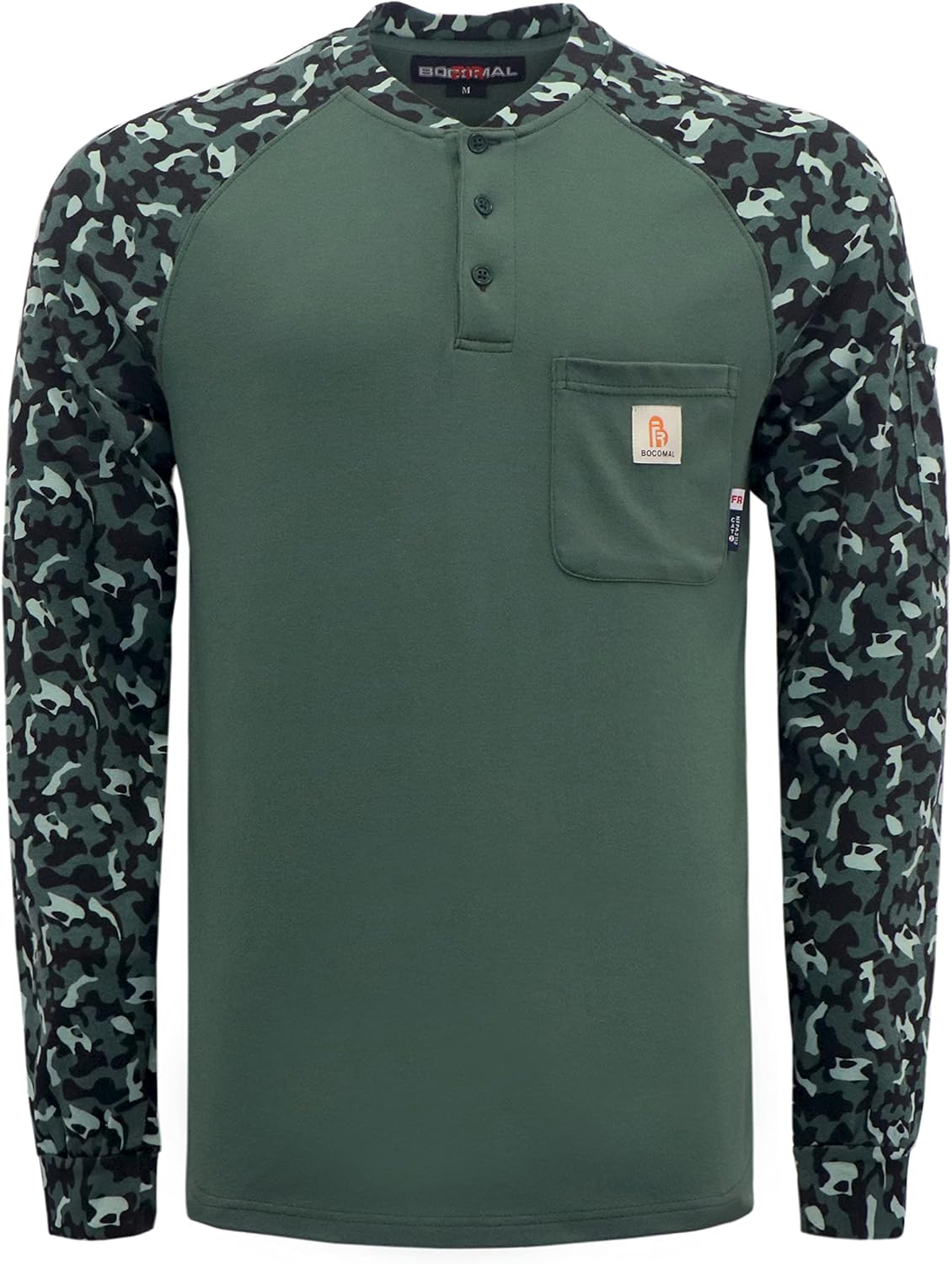 BOCOMAL FR Shirts Flame Resistant Henley for Safety and Comfort