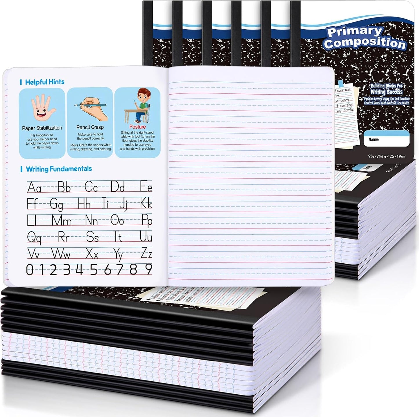 30 Pack Primary Composition Notebook for Kids - Ideal for K-2 Students!