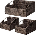 Natural Water Hyacinth Storage Baskets - Handwoven Wicker Organizers