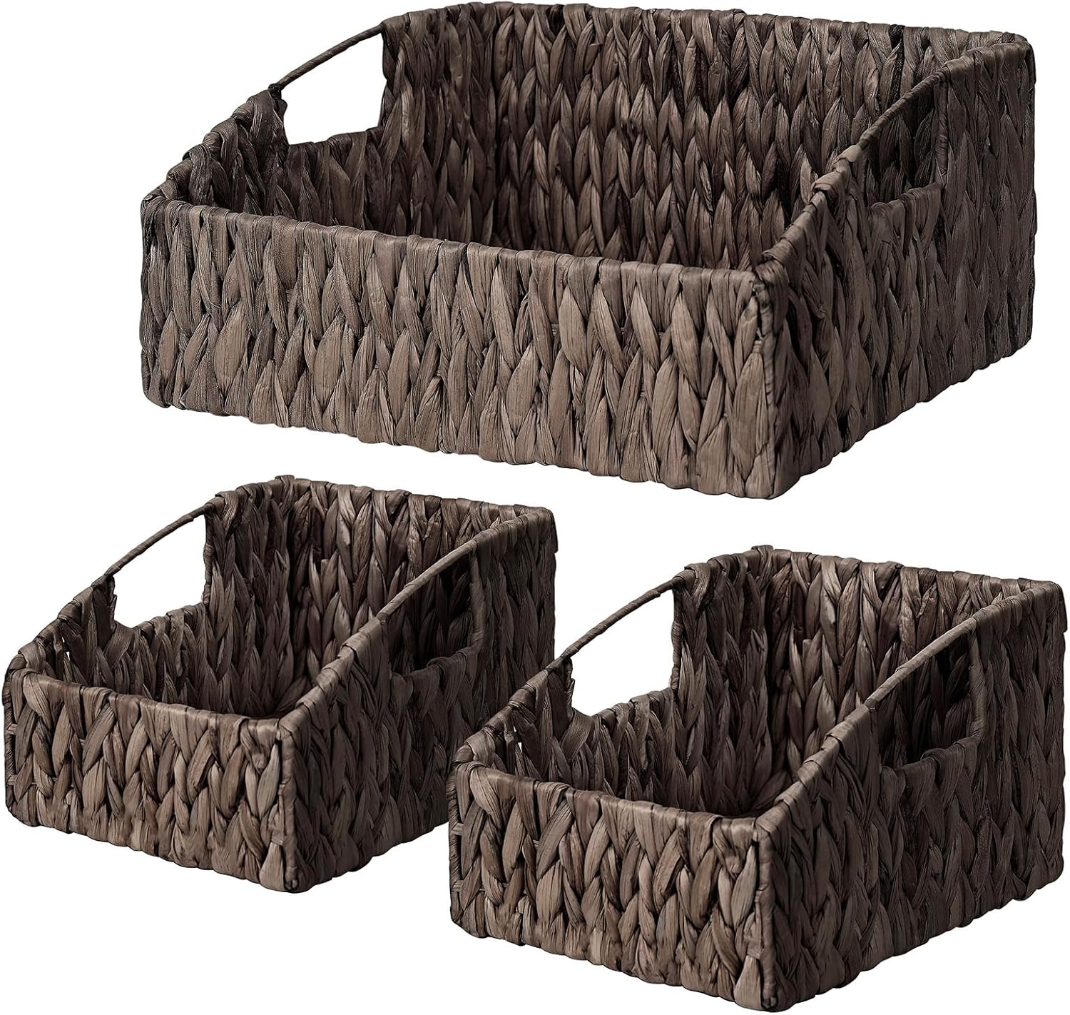 Ollieroo Natural Water Hyacinth Storage Baskets for Home Use
