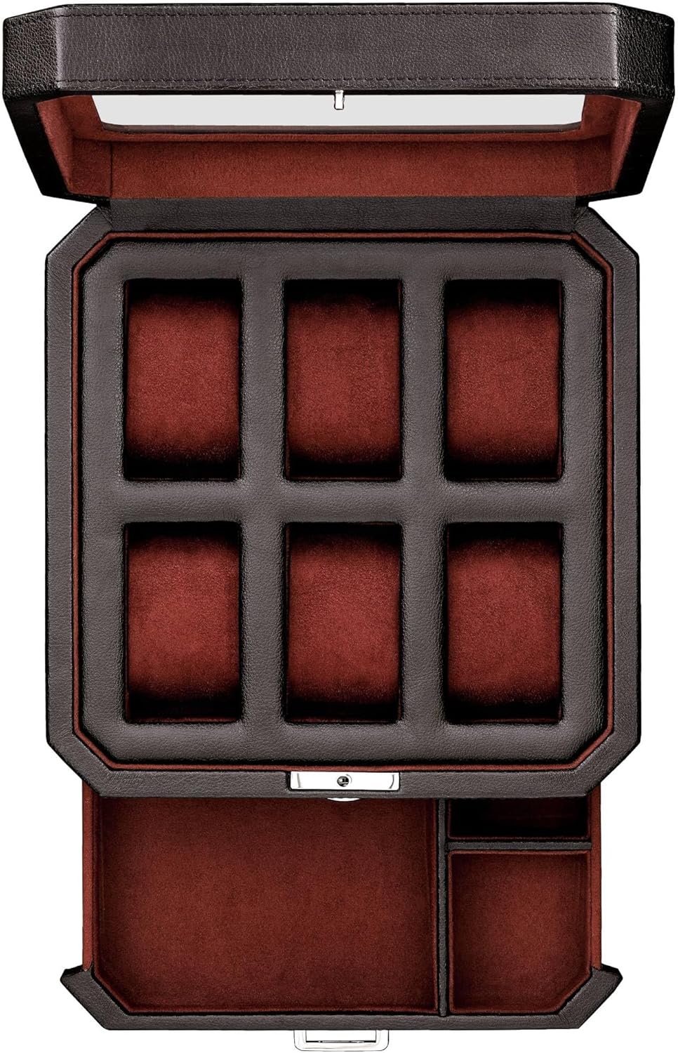ROTHWELL Luxury 6-Slot Watch Box - Secure Storage Solution