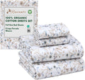 Full Size Organic Cotton Percale Sheets - 4-Piece Deep Pocket