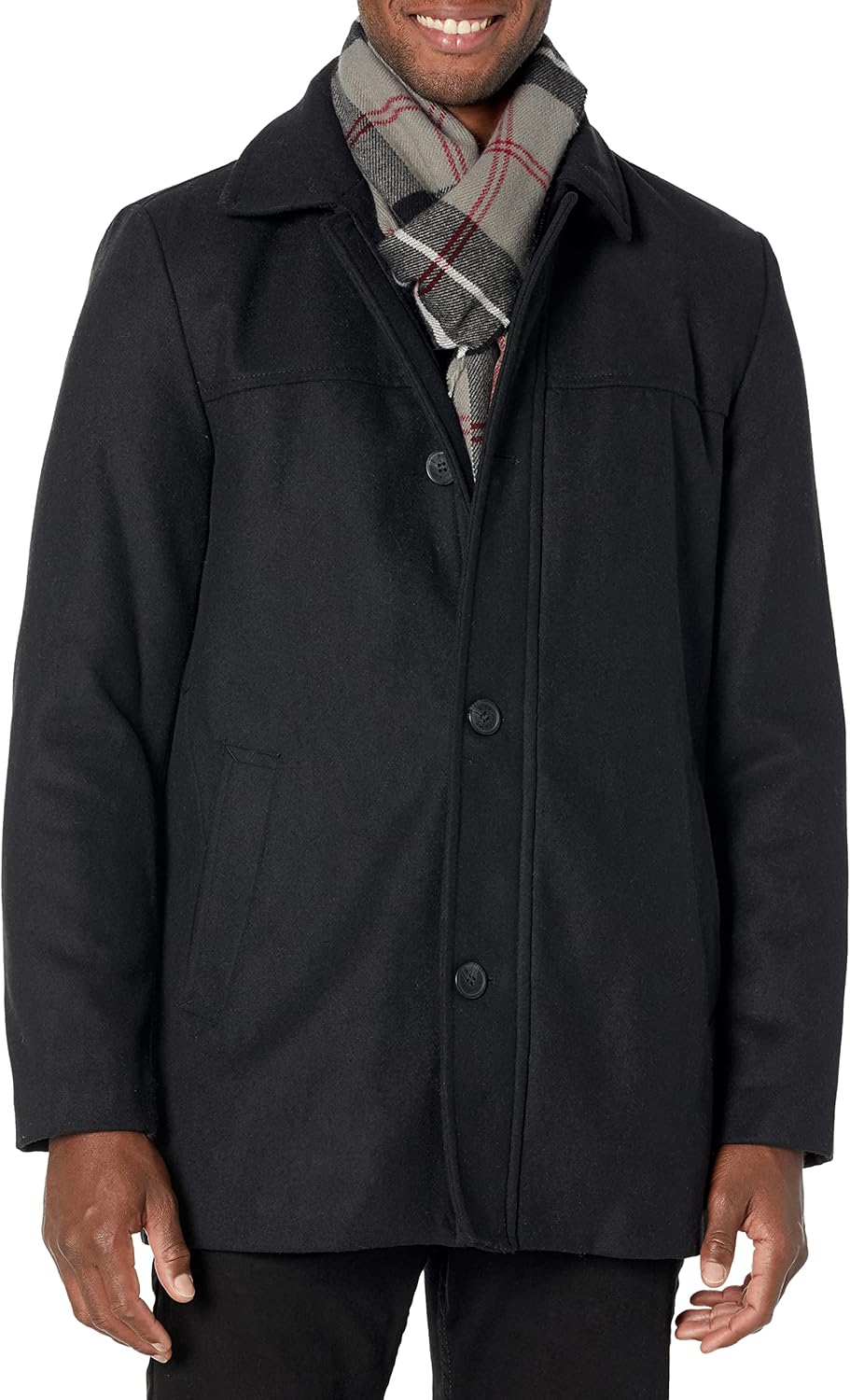 Dockers mens Weston Wool Blend Coat With Scarf for Style