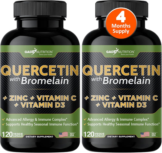 Quercetin Supplements with Vitamin C and Zinc for Immunity Boost