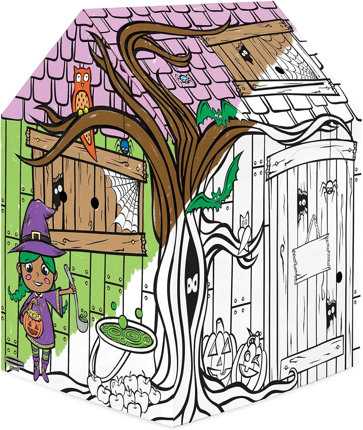 Color in Halloween Playhouse for Kids - Creative Fun Awaits