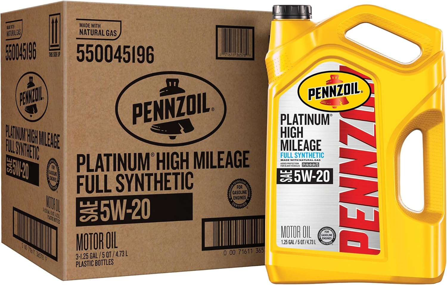 Pennzoil Platinum High Mileage Full Synthetic 5W-20 Motor Oil