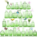 Charm Glass Bud Vases Light Green Pack of 30 - Vintage Mini