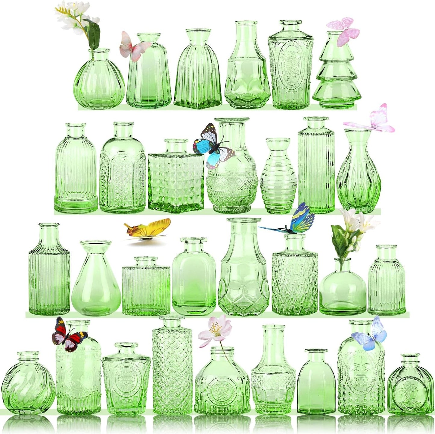 Charm Glass Bud Vases for Centerpieces and Home Decor