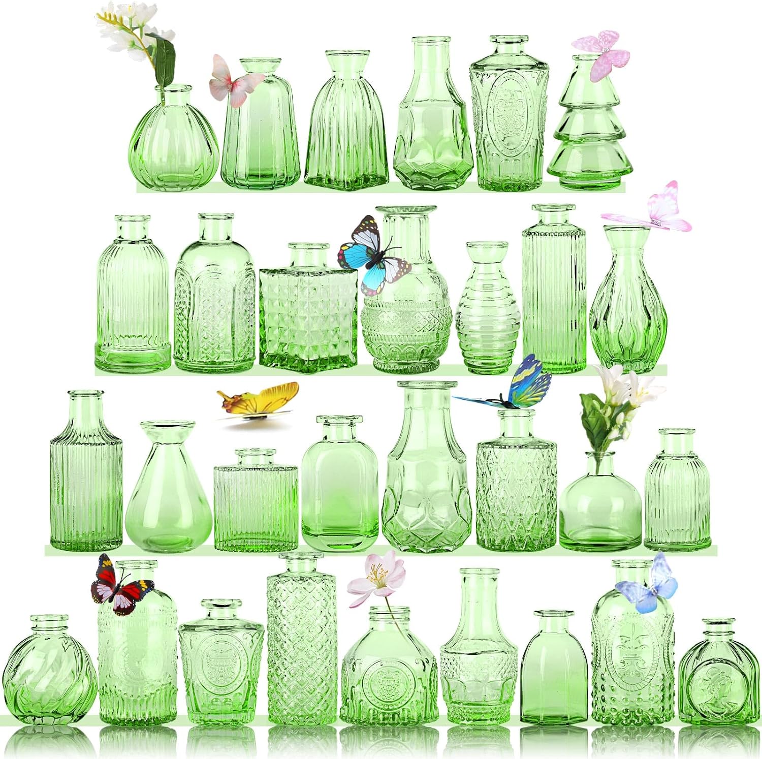 Charm Glass Bud Vases for Centerpieces and Home Decor